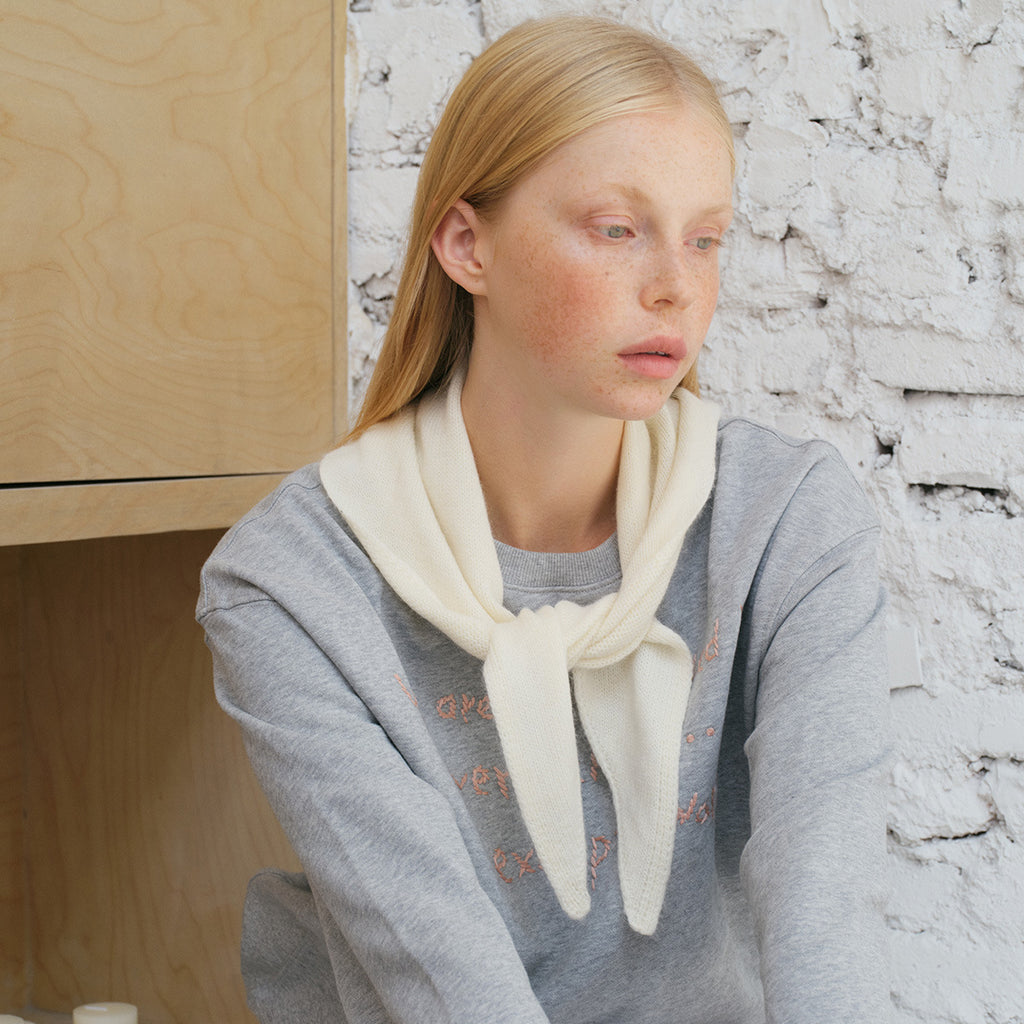 Korean rabbit hair wool blended knitted triangular scarf women's autumn and winter neck protection wool small scarf shoulder