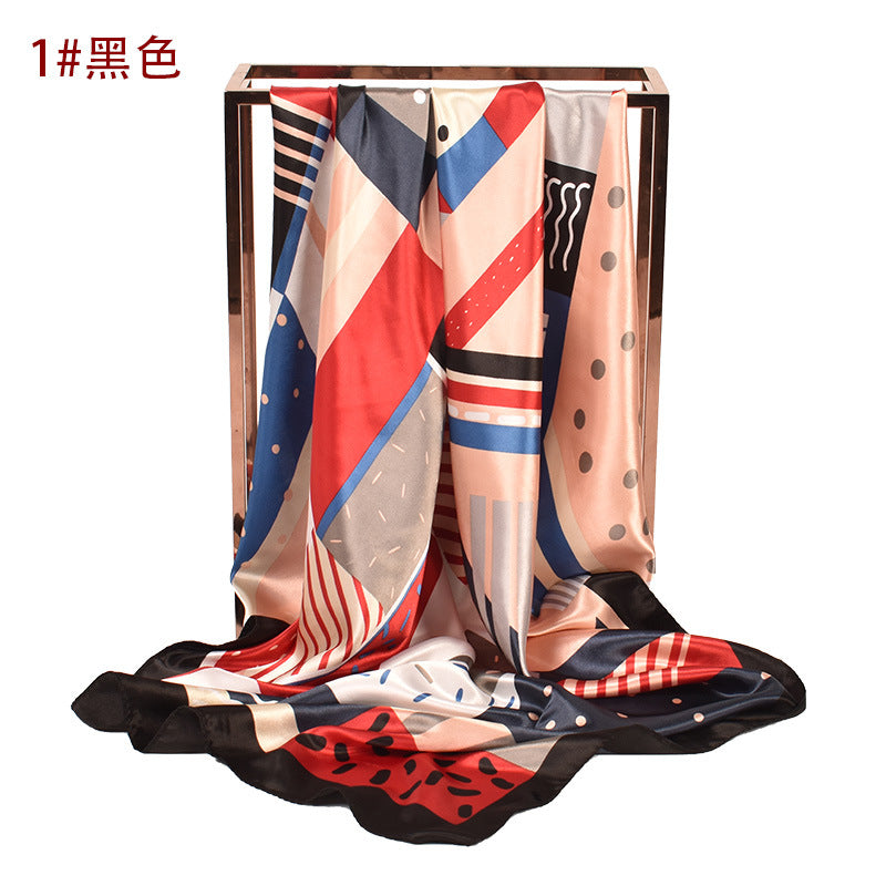 Spring new polka dot pattern printed 90 square silk scarf, fashion scarf