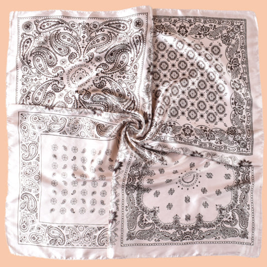 New 90cm-satin plaid cashew flower printing square scarf with sunscreen, bag head silk scarf decoration, scarf
