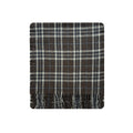 Swedish designer neutral wool blended brown plaid scarf women's autumn and winter warm plaid fringed scarf