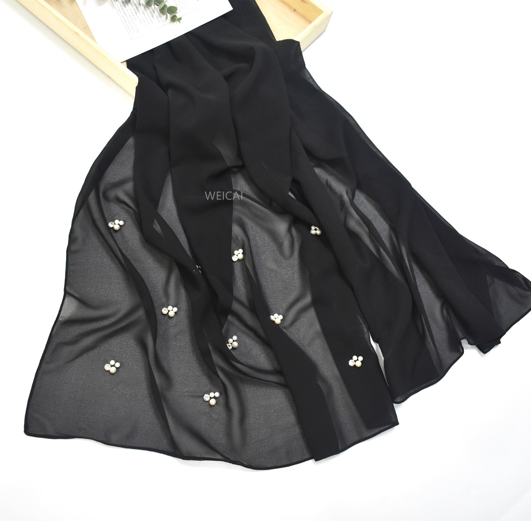 New Malaysian hijab nail pearl rhinestone chiffon scarf  scarf Middle East headscarf