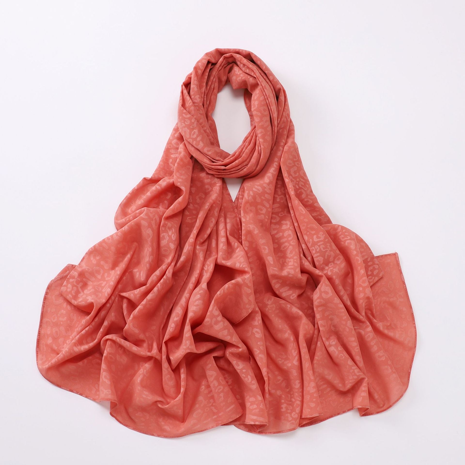 New pearl chiffon, leopard print embossed scarf, gauze Middle East North Africa Malay headscarf hijab