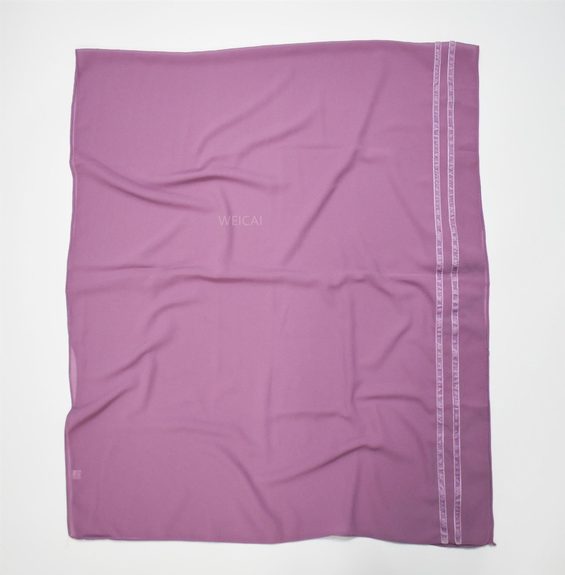 New solid color chiffon  bilateral long scarf thin Middle East headscarf Malaysia Indonesia hijab