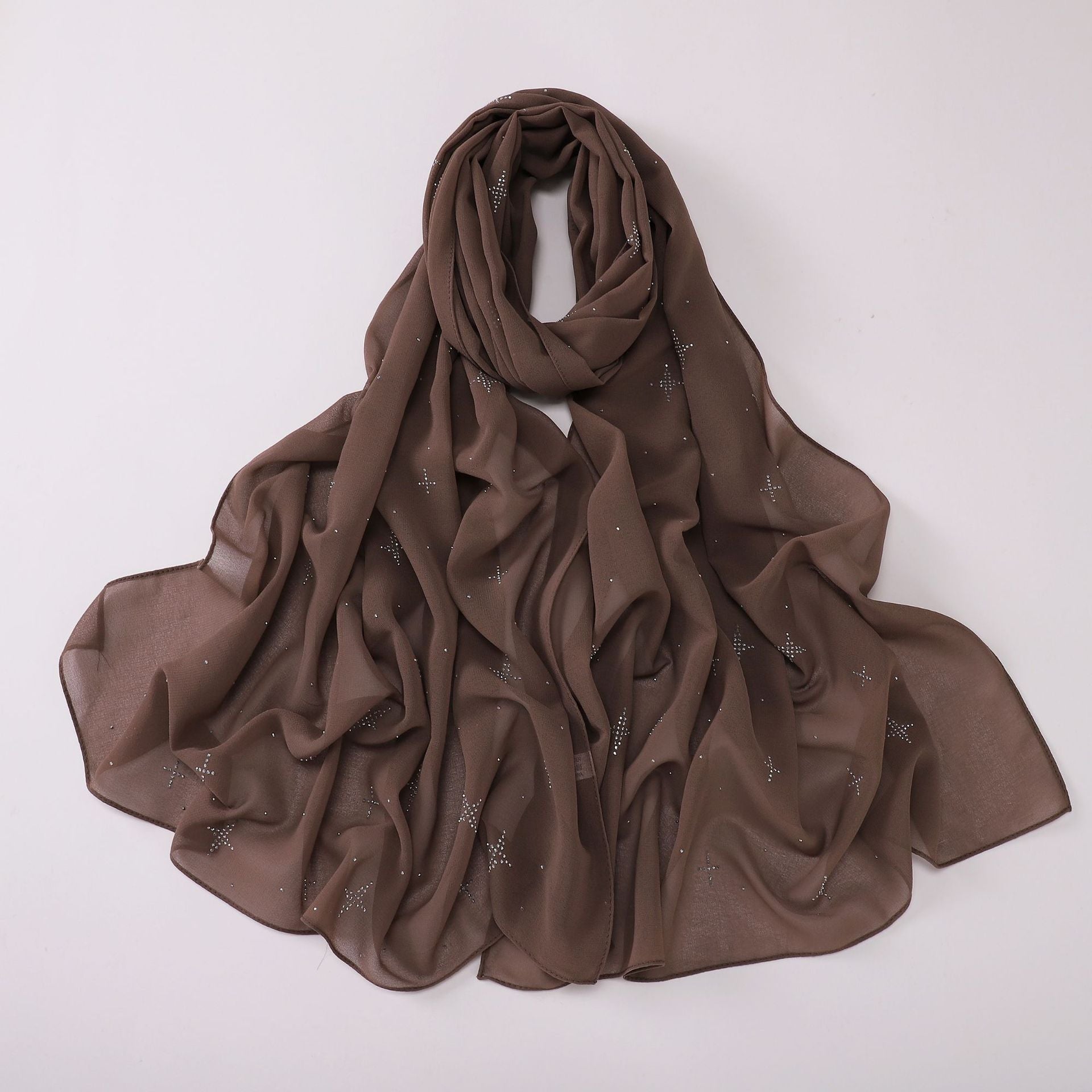 New Pearl Chiffon Sky Star Hot Diamond Middle East and Africa Headscarf Hijab