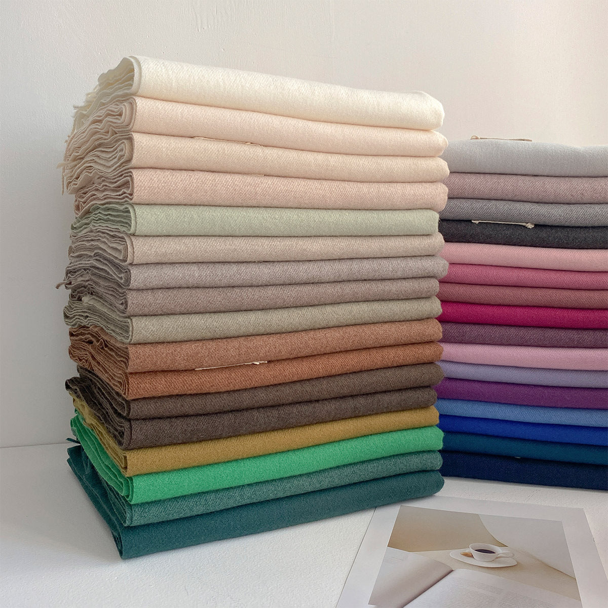 2025 Winter Imitation Cashmere Solid Color Scarf Women's Medium and Long Warm Scarf Shawl