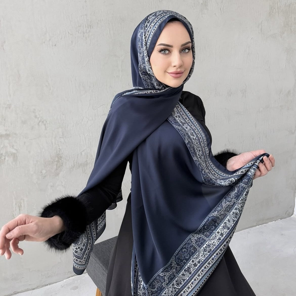 Malaysian Printed Chiffon Scarf Bohemian Fashion Simple Spring and Summer Sunscreen Scarf Shawl