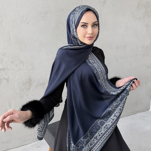 Malaysian Printed Chiffon Scarf Bohemian Fashion Simple Spring and Summer Sunscreen Scarf Shawl