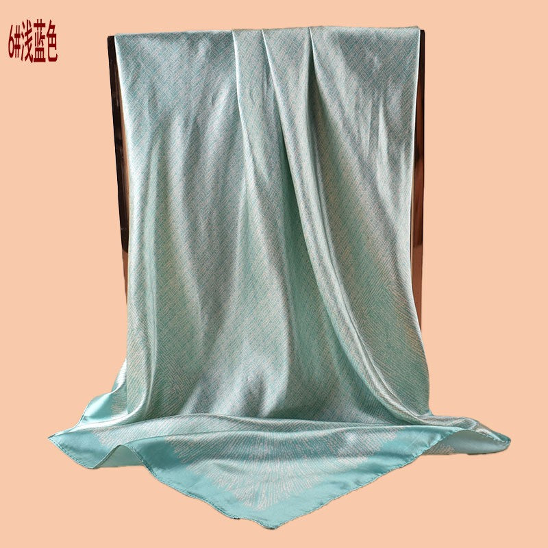 New 90cm-color geometric dot distribution printed square scarf with sunscreen bag head silk scarf decorative scarf