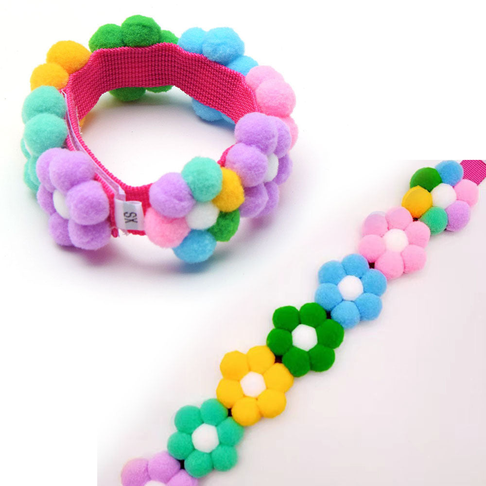 Rainbow Pet Collar Big Dog Neck Circle Shiba Inu Adjustable Hairball Collar Cat Scarf