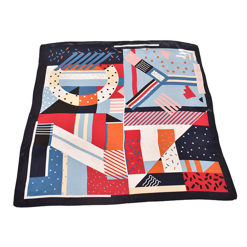 Spring new polka dot pattern printed 90 square silk scarf, fashion scarf