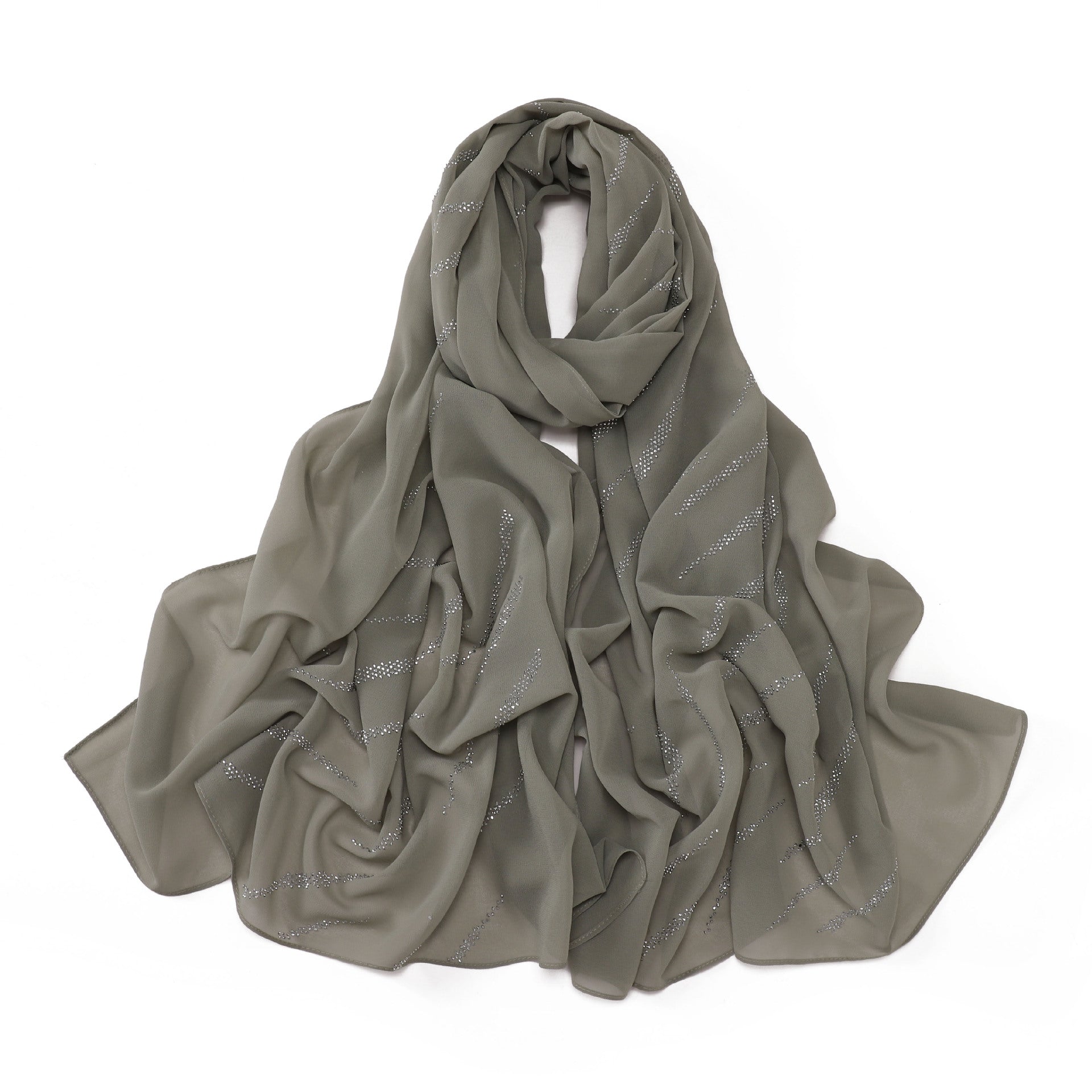 New Pearl Chiffon Slant Strip Hot Diamond Long Towel Yarn Malaysia Indonesia African Headscarf