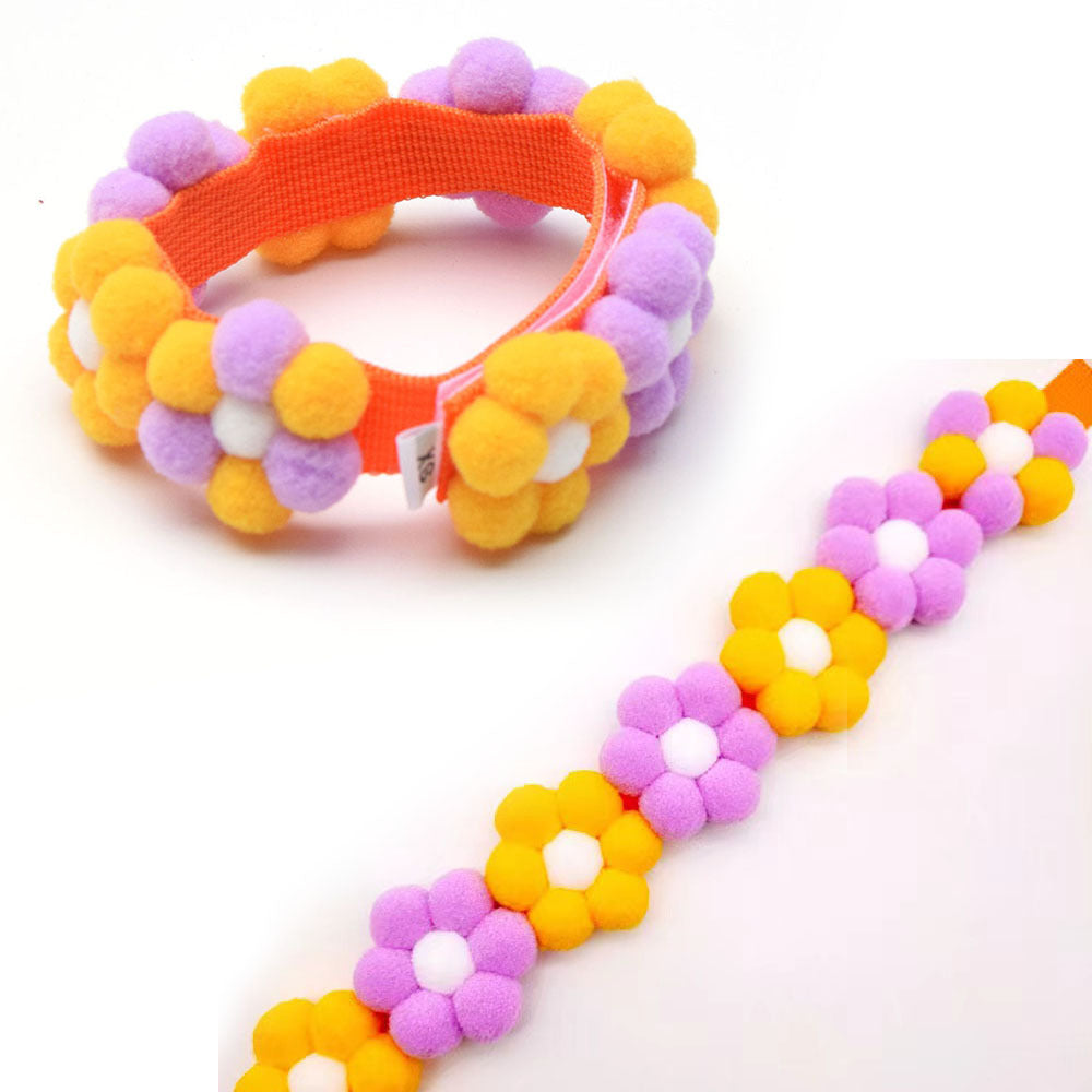 Rainbow Pet Collar Big Dog Neck Circle Shiba Inu Adjustable Hairball Collar Cat Scarf