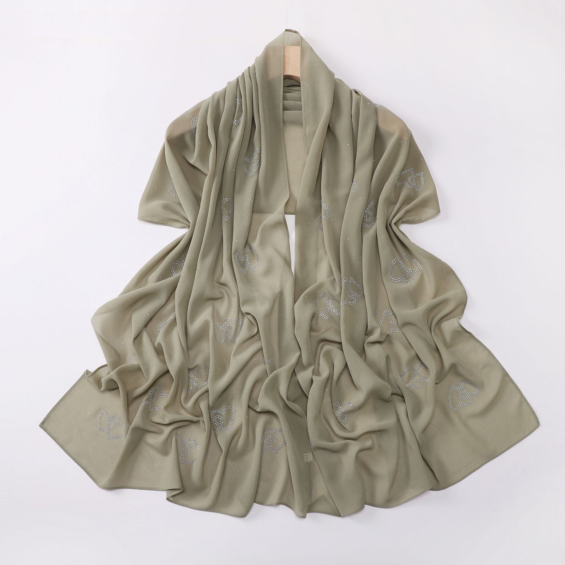 New Pearl Chiffon Double Love Hot Diamond Middle East Africa South East Asia Headscarf