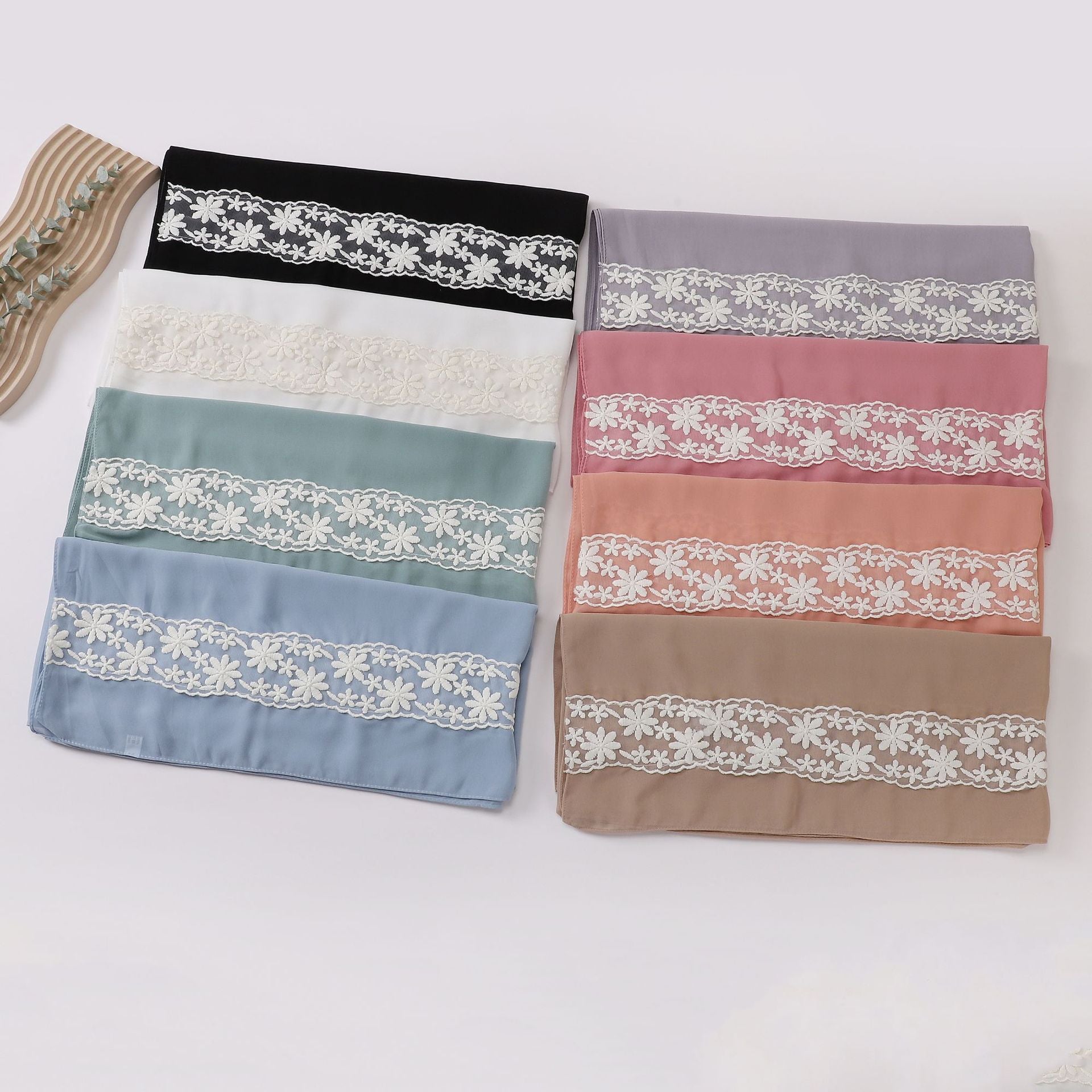 New lace pearl chiffon scarf,  scarf, Middle East, Africa, Malaysia, Indonesia headscarf