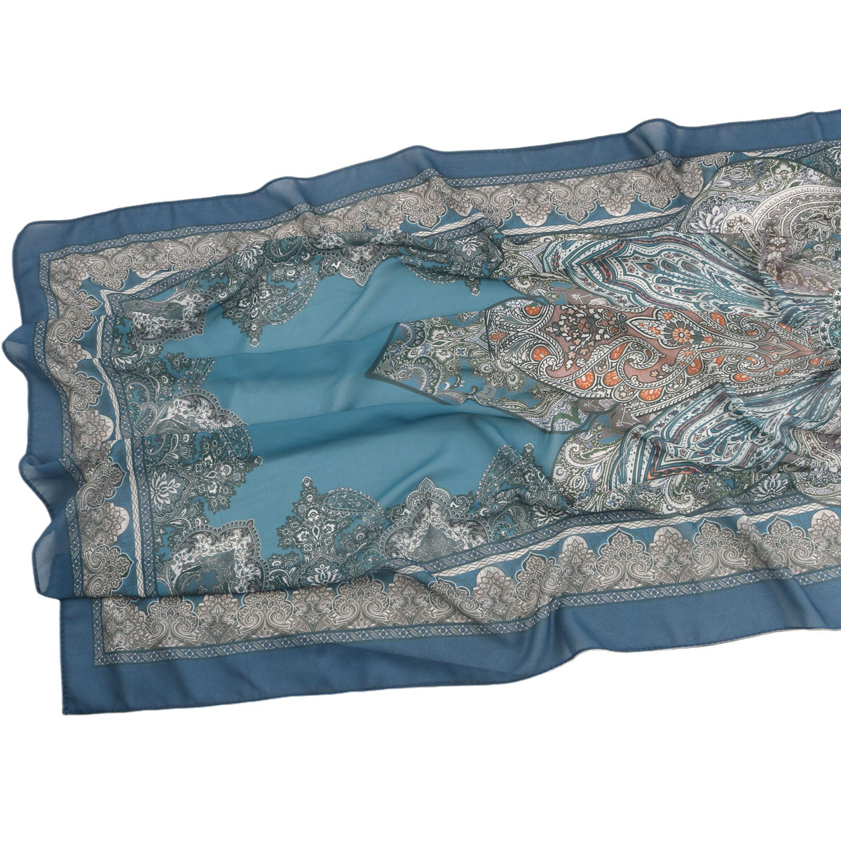 Malaysian Printed Chiffon Scarf Bohemian Fashion Simple Spring and Summer Sunscreen Scarf Shawl