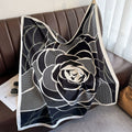 Silk scarf Korean version printed color matching scarf twill silk large square scarf 90x90cm shawl sun protection travel headscarf