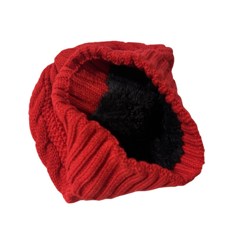 New Year's Christmas Red Company Celebration Annual Meeting Wool Knitted Fleece Hat Scarf Gloves Embroidered Logo