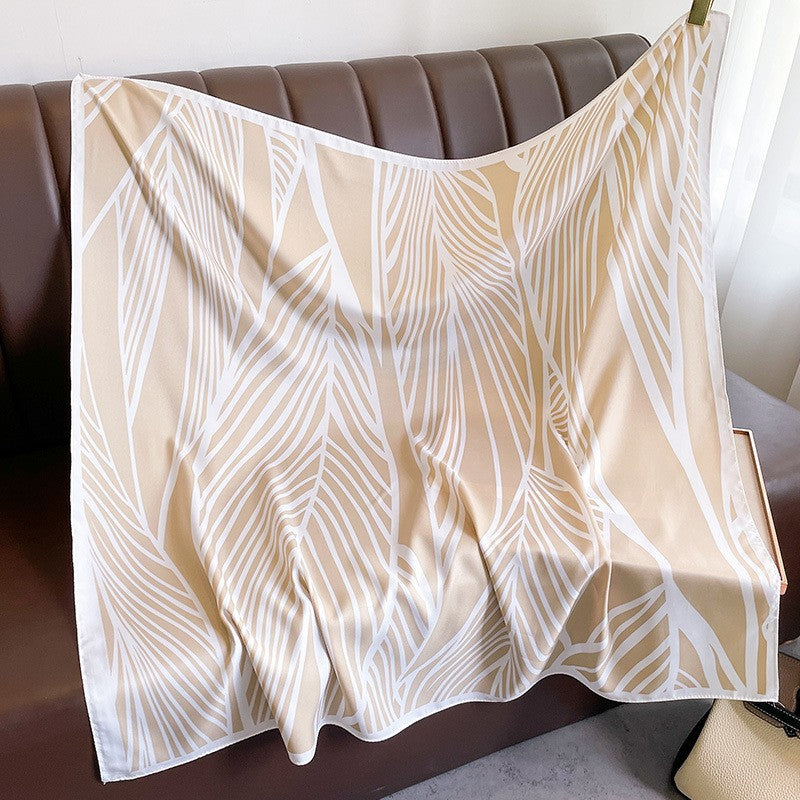 New square scarf, French retro silk scarf, women's twill silk scarf, neck cover, shawl printed scarf, weatherproof