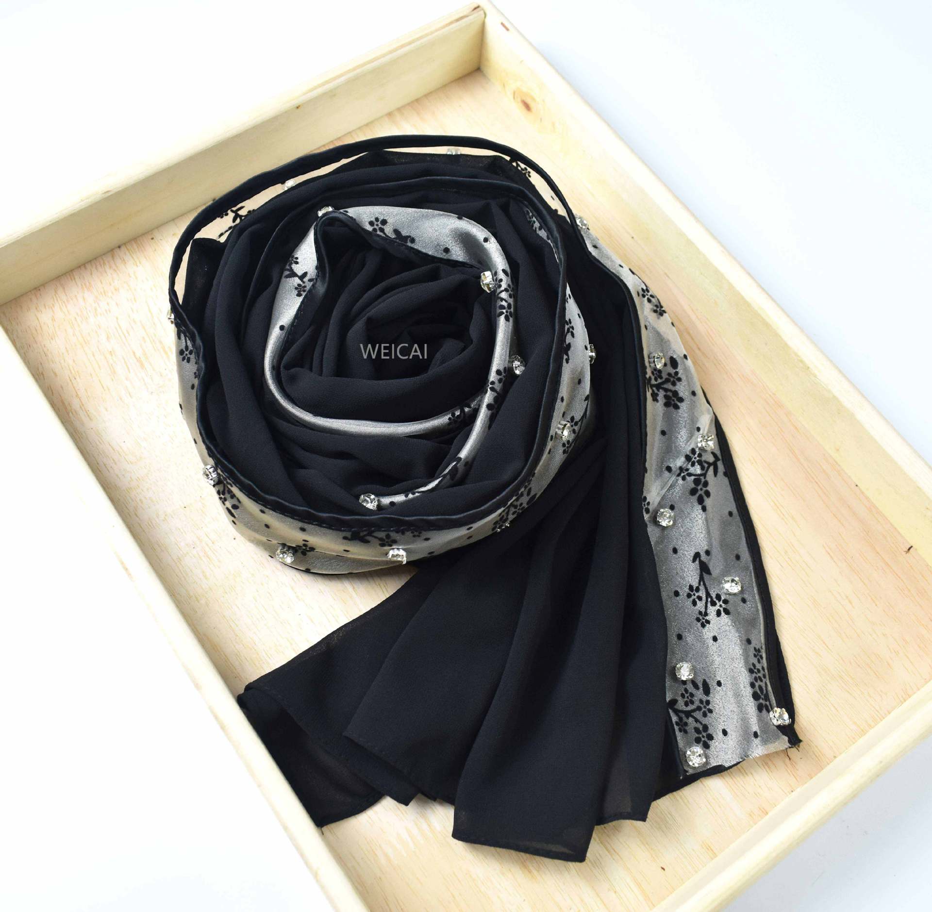 New pearl chiffon lace fixed diamond scarf  scarf Malay headscarf Middle East Africa hijab