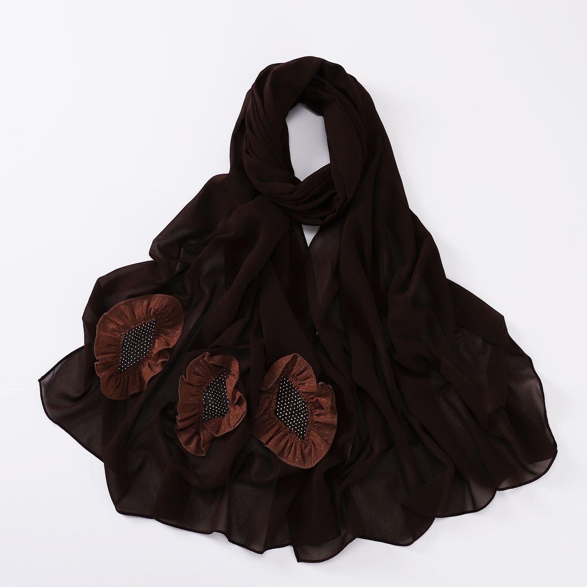 New pearl chiffon scarf, hot diamond pleated lace long scarf, Middle East and Africa headscarf, Malay hijab