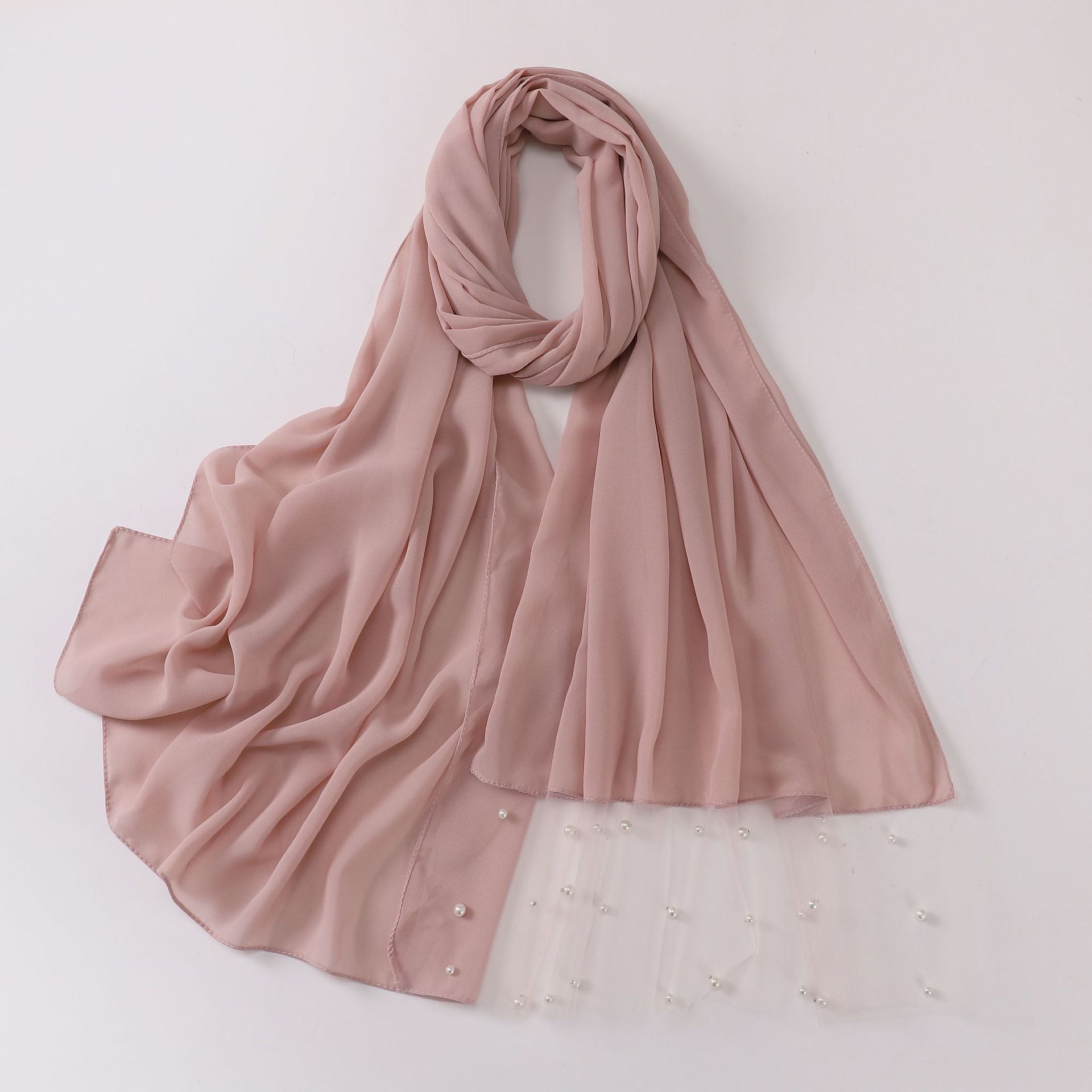 Pearl Chiffon Lace Edge Square Scarf Middle East Africa Headscarf Malaysia Indonesia Hijab