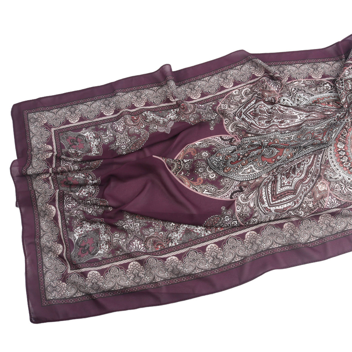 Malaysian Printed Chiffon Scarf Bohemian Fashion Simple Spring and Summer Sunscreen Scarf Shawl
