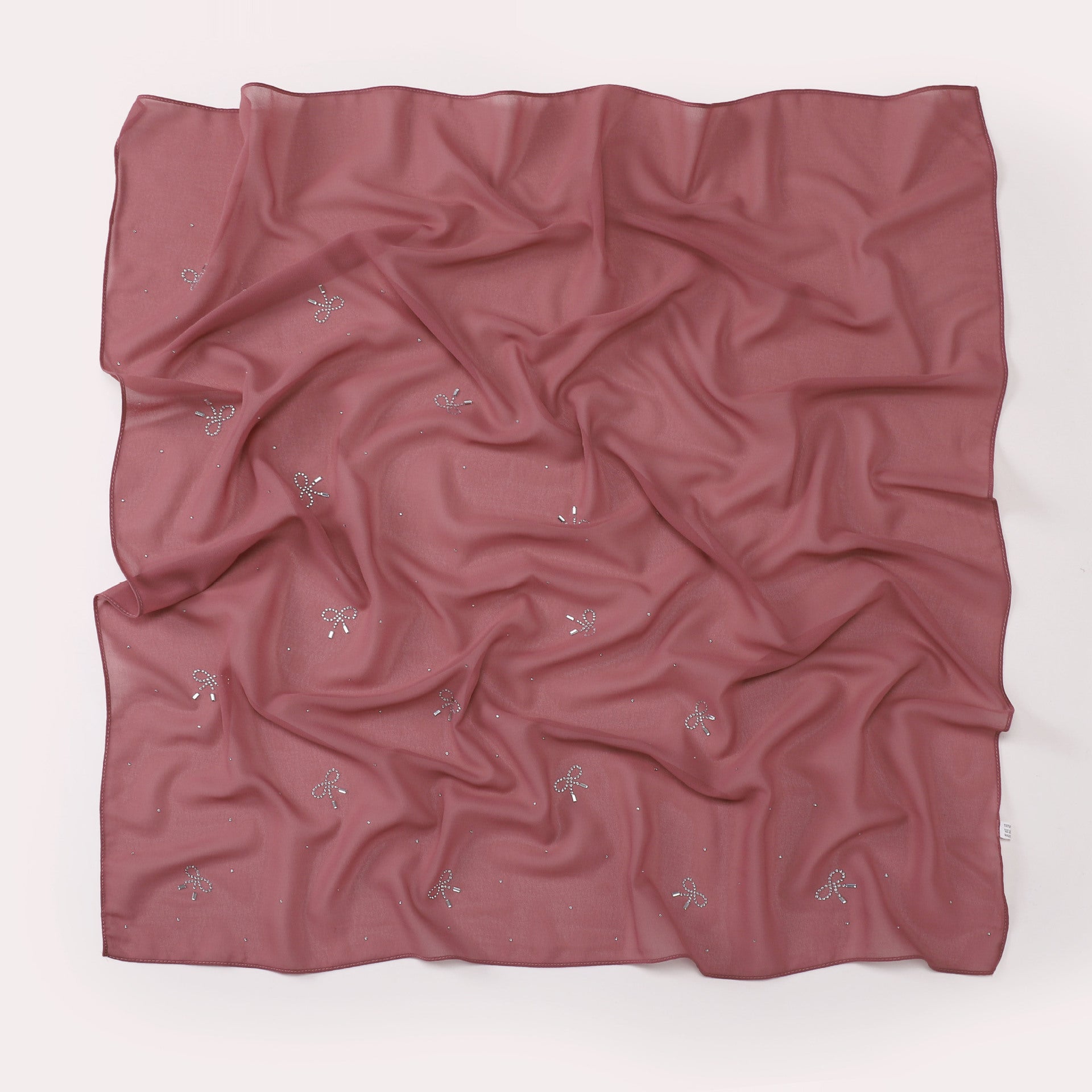 Simple solid color hot diamond pearl chiffon square scarf fashion scarf 90CM