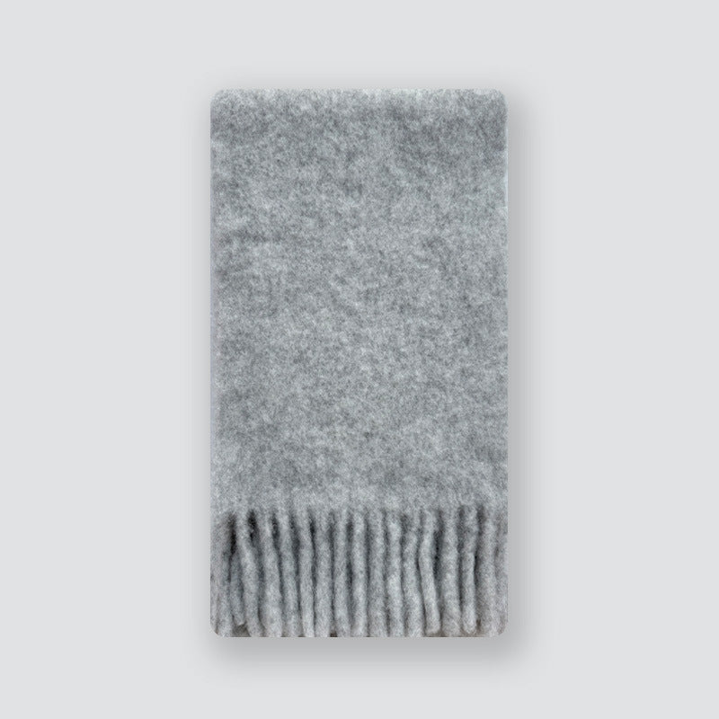 Order spinning clip flower 22% Alpaca alpaca wool blended scarf women's winter Korean atmosphere solid color scarf