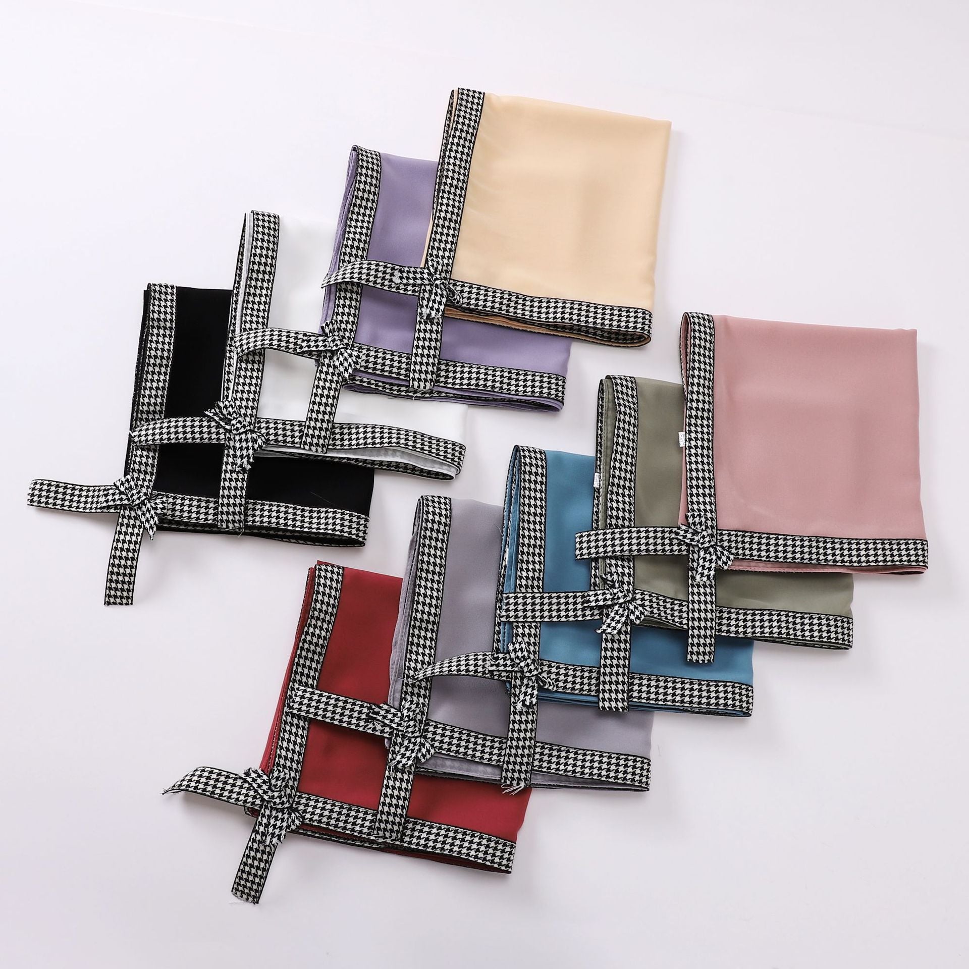 Ribbon bow pearl chiffon square scarf 90 * 90cm yarn sweet headscarf