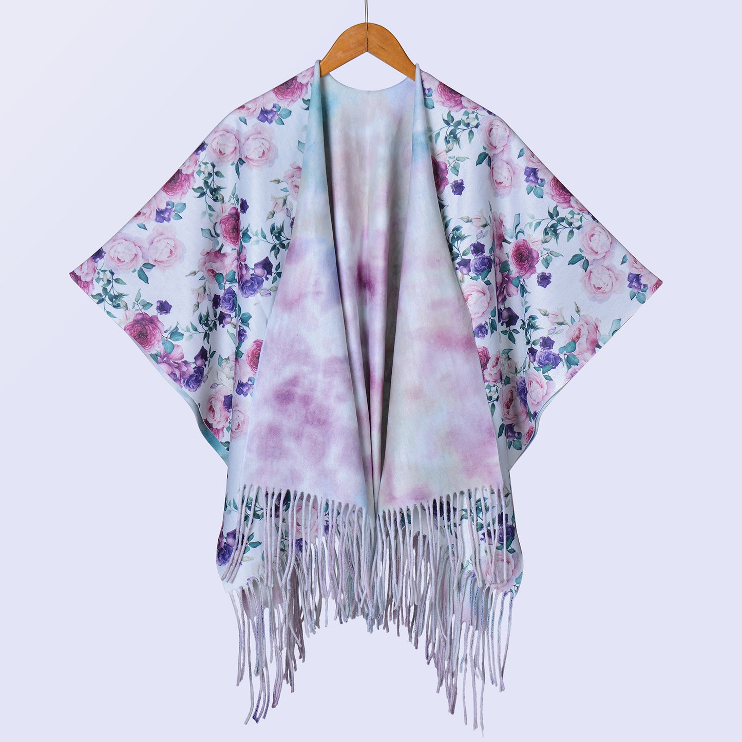 New ethnic style ink double-sided thickened shawl with women's autumn and winter retro high-end photo shawl large cape