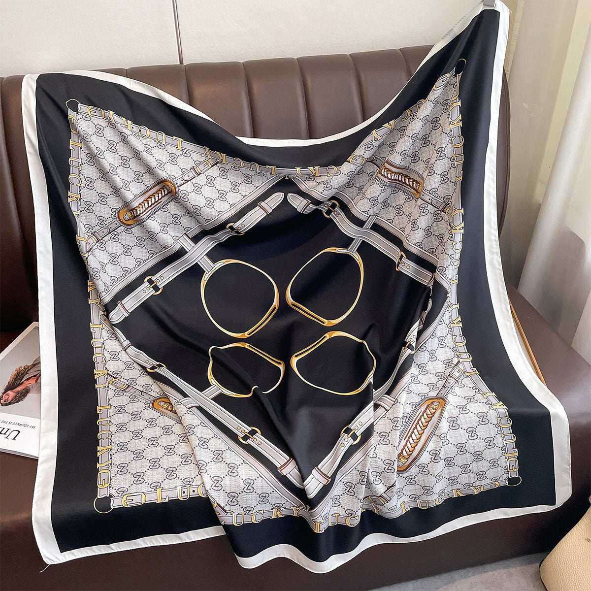 Fashion new versatile 90 twill square scarf women's travel multi-functional decorative scarf thin shawl batch