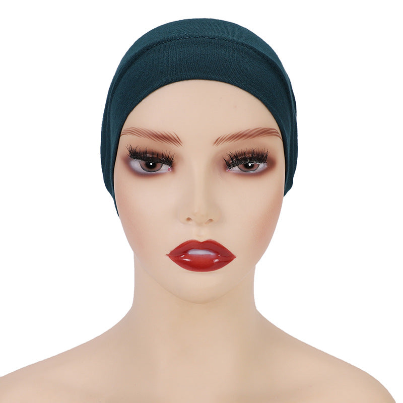 Modal monochrome tube hat bottoming cap, high elastic mercerized cotton women's Arabian scarf cap