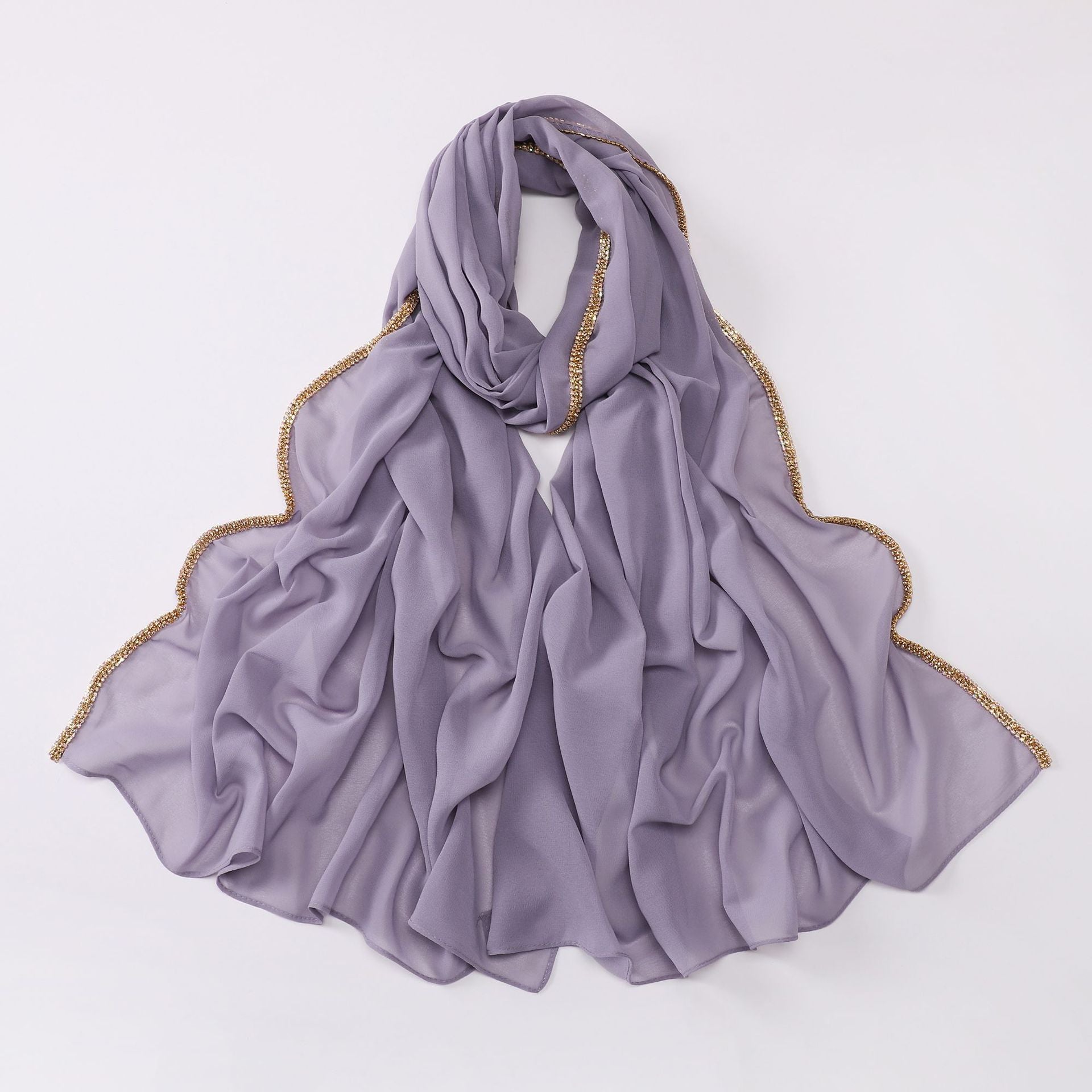 New copper bottom bright diamond chiffon scarf yarn Middle East Africa headscarf Malay headscarf