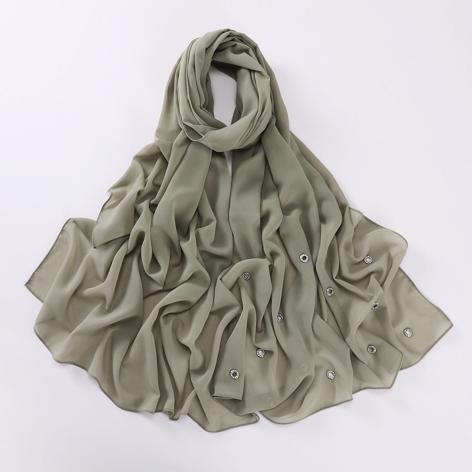 New pearl chiffon single head diamond scarf Middle East and Africa headscarf hijab