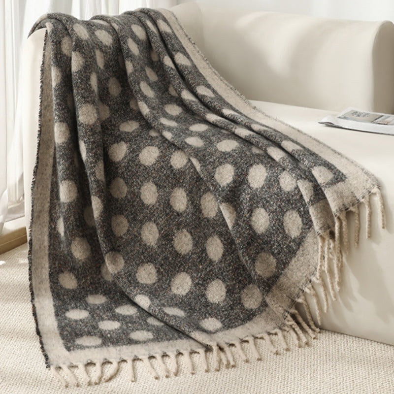 Blanket new European and American autumn and winter imitation mohair thickened circle large shawl jacquard blanket