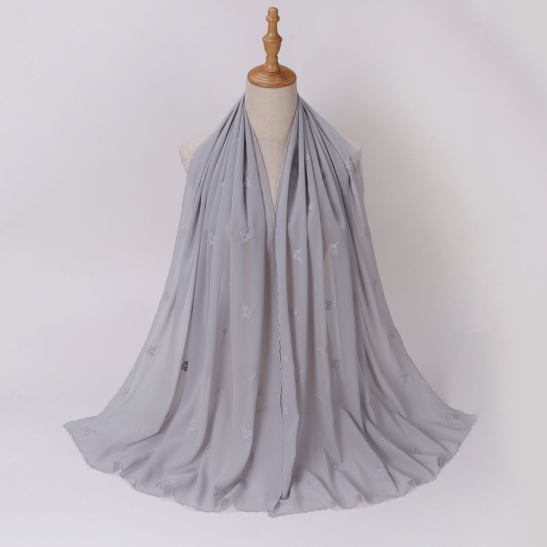 Chiffon embroidered scarf embroidered  Malaysian headscarf Middle East Africa hijab