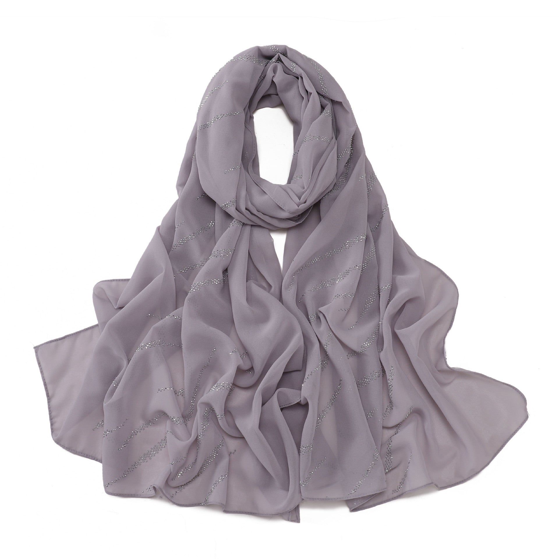 New Pearl Chiffon Slant Strip Hot Diamond Long Towel Yarn Malaysia Indonesia African Headscarf