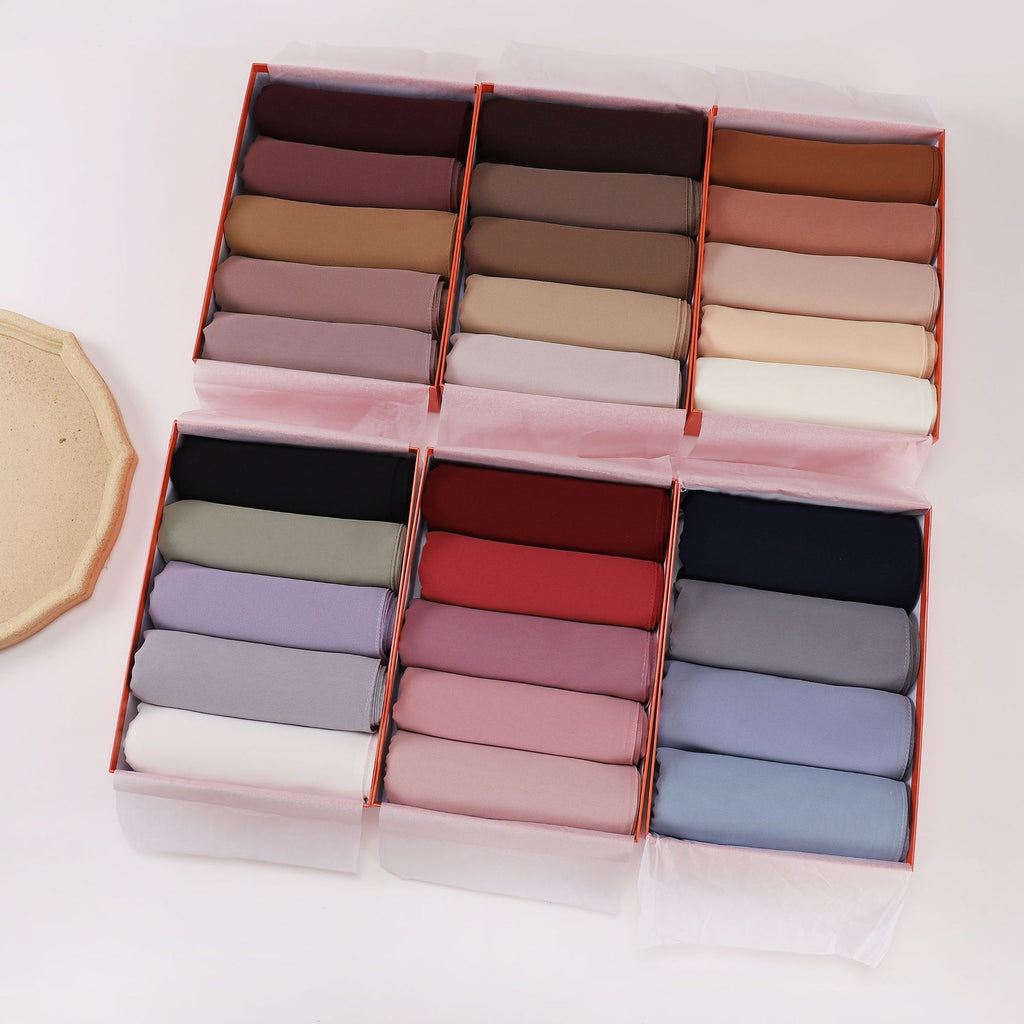 5-Pack gift scarf solid color pearl chiffon long scarf Middle East Africa headscarf Malaysia headscarf hijab