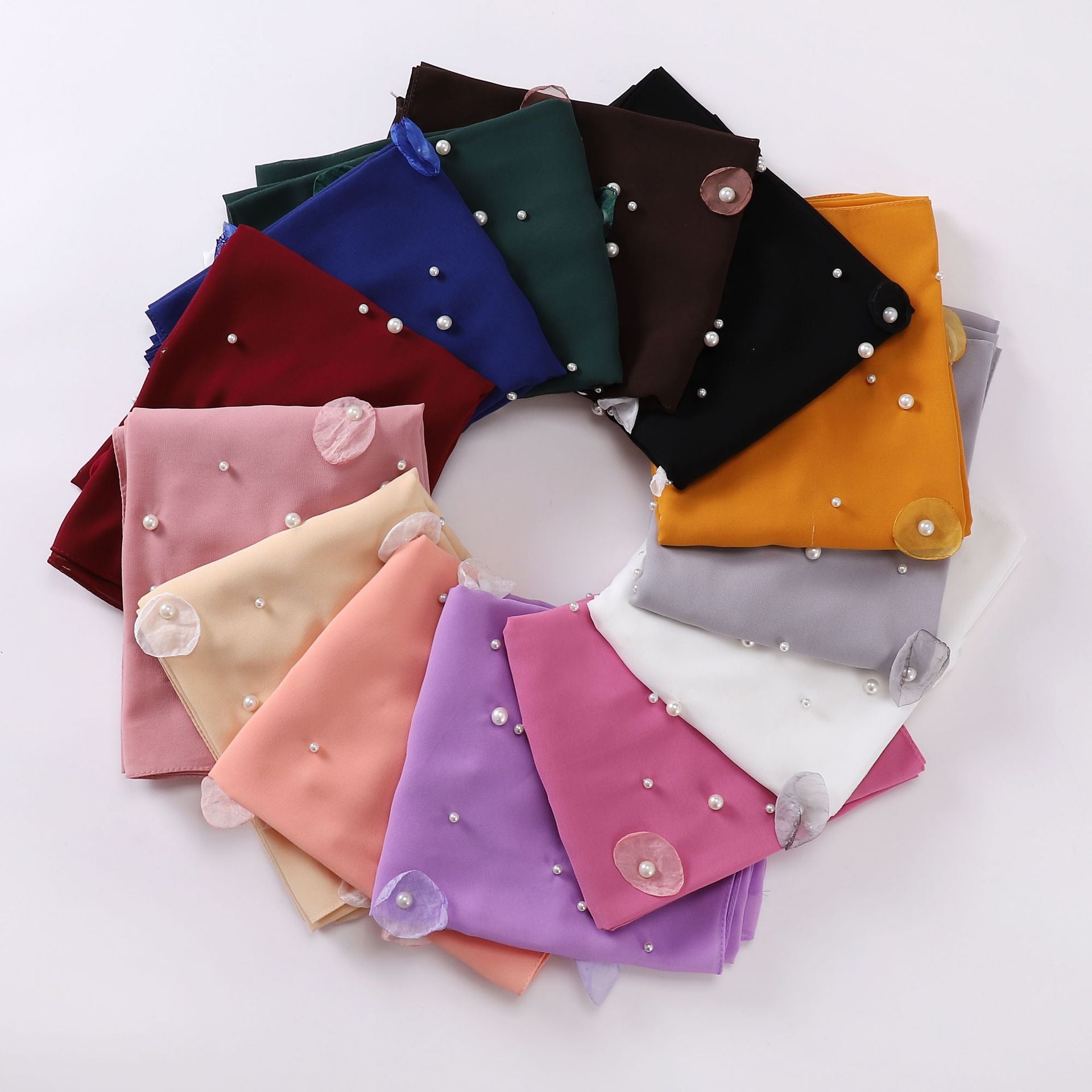 Spring and summer new chiffon scarf women's hijab flower Middle East Malaysia headscarf