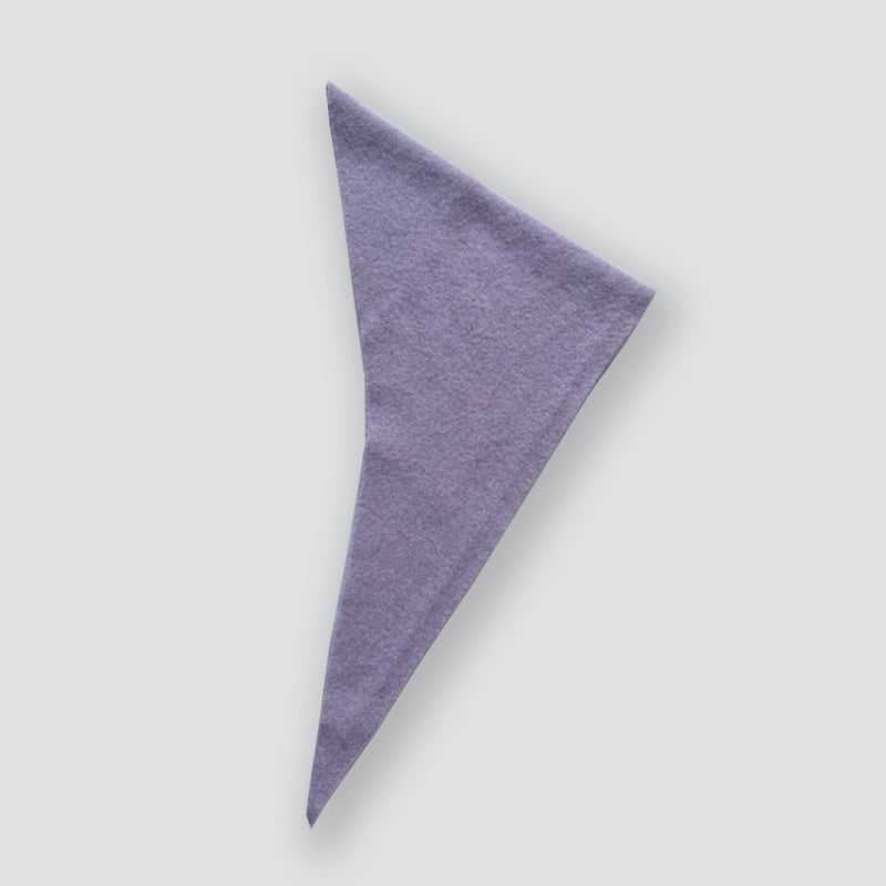 Contains 30 wool blended solid color knitted triangle scarf for women's autumn and winter Korean foreign small scarf headscarf dual-purpose