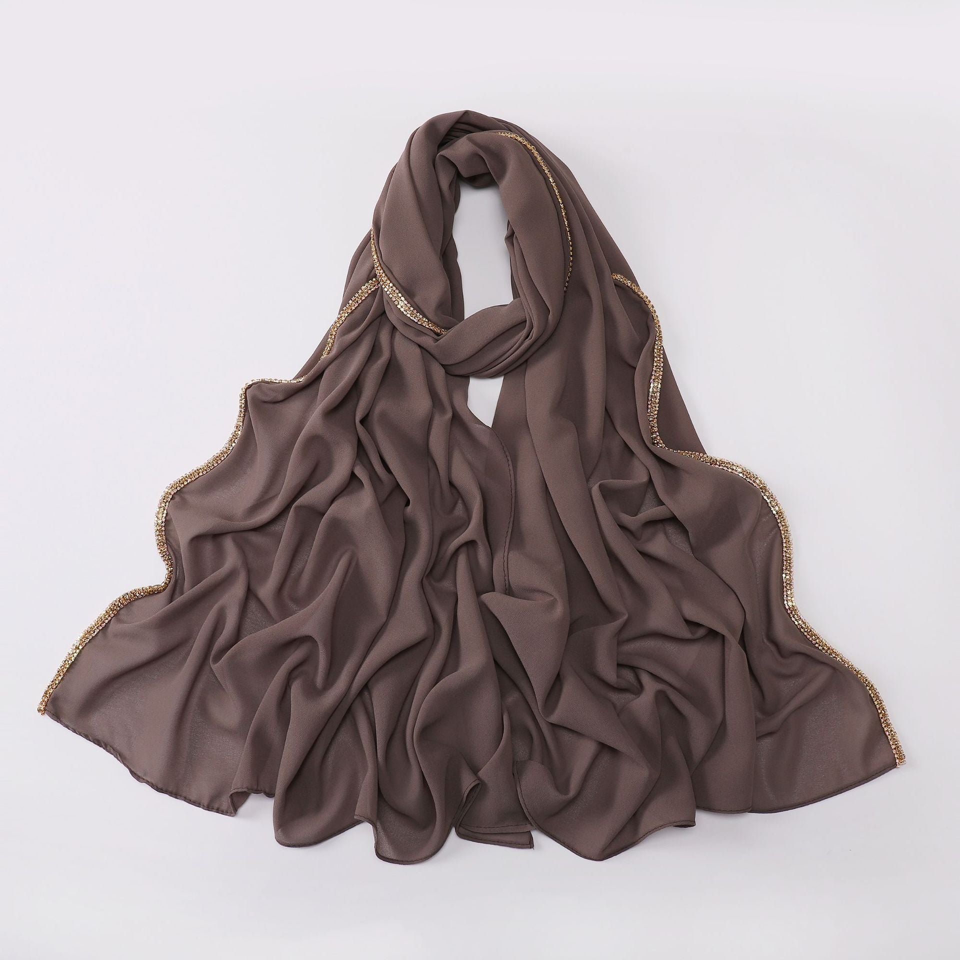 New copper bottom bright diamond chiffon scarf yarn Middle East Africa headscarf Malay headscarf