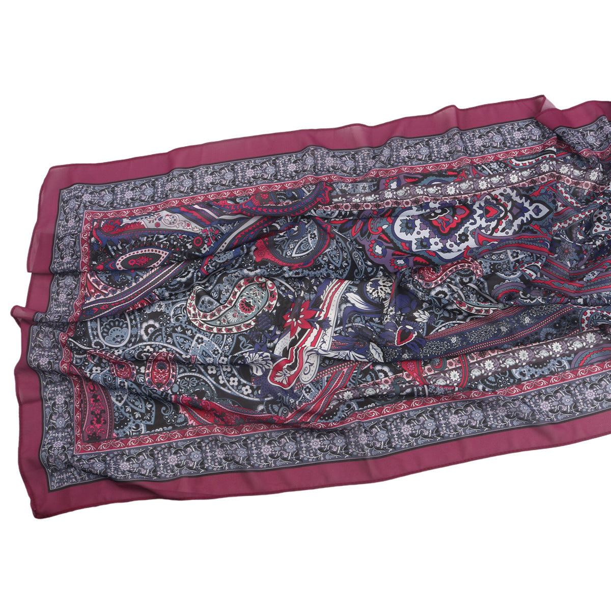 Malaysian Printed Chiffon Scarf Bohemian Fashion Simple Spring and Summer Sunscreen Scarf Shawl