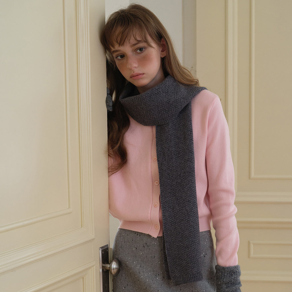 Selected 100% pure cotton wool osmanthus needle solid color scarf men's and women's winter simple classic wool scarf