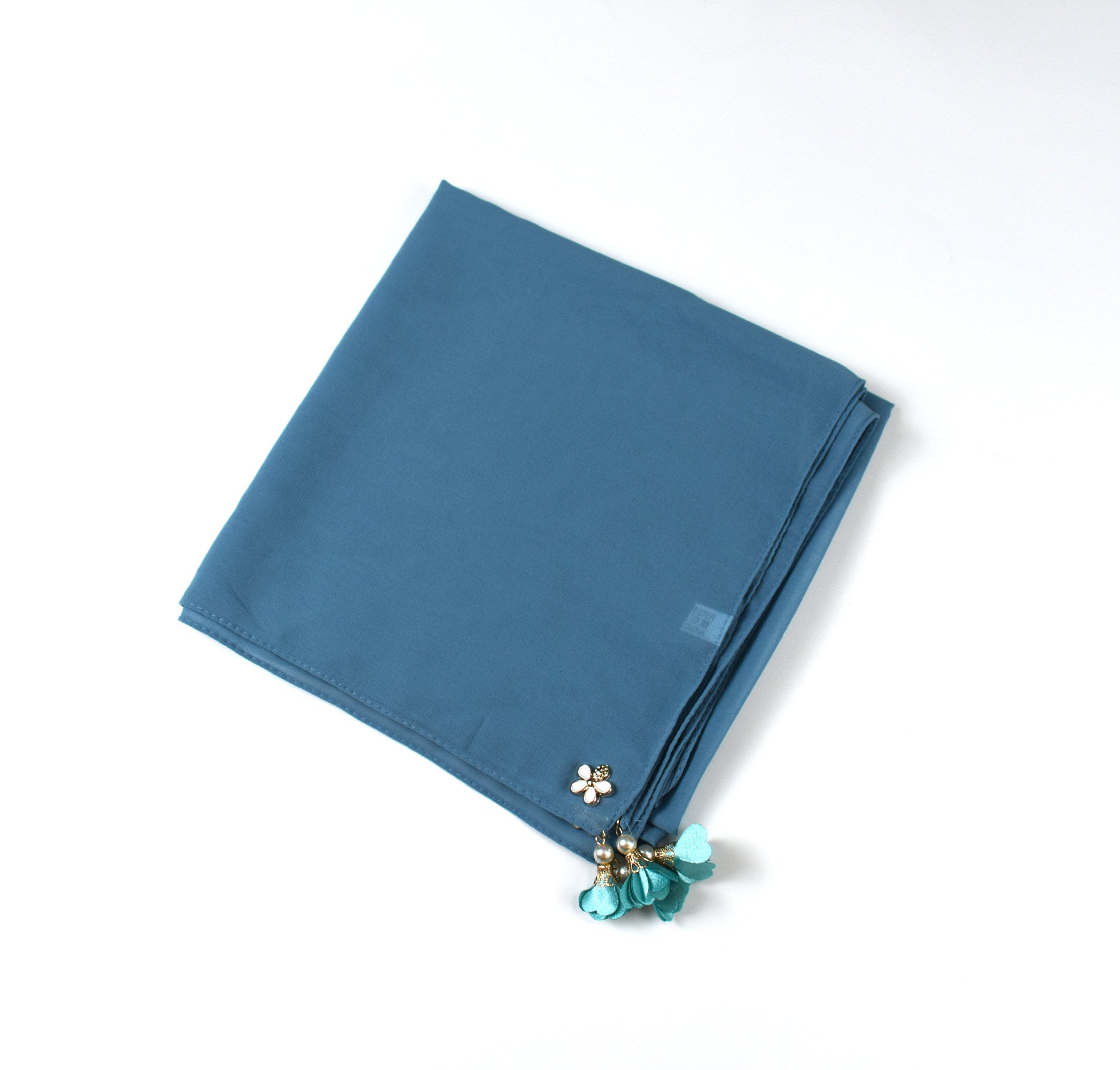 New solid color pearl chiffon square scarf 90 headscarf ins small fresh silk scarf yarn hijab