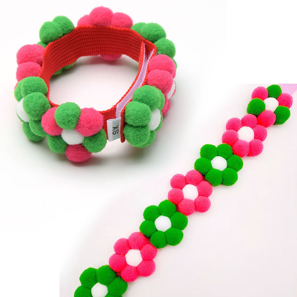 Rainbow Pet Collar Big Dog Neck Circle Shiba Inu Adjustable Hairball Collar Cat Scarf