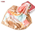 Autumn and winter new gradual change silk scarf printing 90cm satin high-end silk scarf square scarf versatile retro printing women