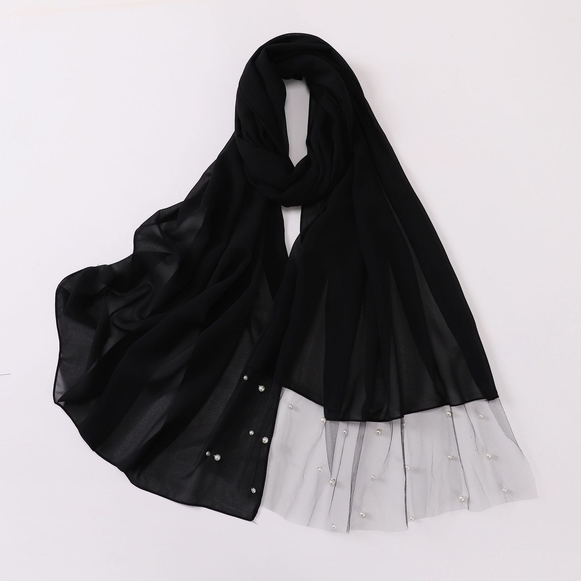 Pearl Chiffon Lace Edge Square Scarf Middle East Africa Headscarf Malaysia Indonesia Hijab