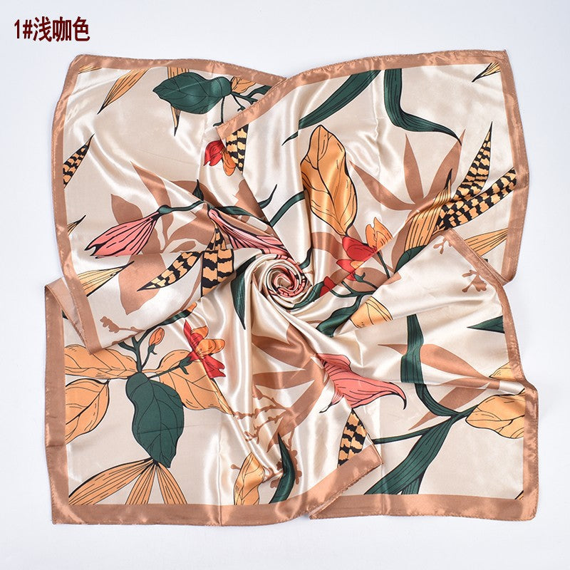 New retro flower 90 satin women's decorative large square scarf scarf headscarf