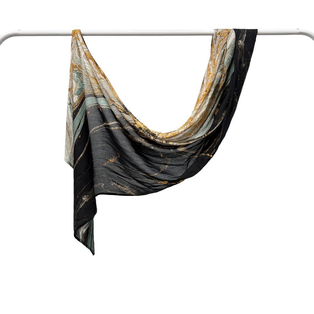 Modal cotton Jersey headscarf marble pattern digital print scarf ethnic Muslim shawl headscarf