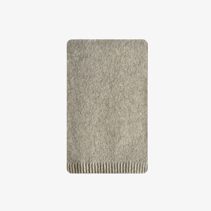 Classic basic wool blended soft waxy solid color flower knitted scarf women's winter cute wool scarf